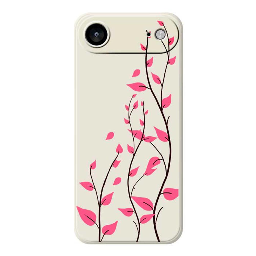 For iPhone 17 Air Case Red Leaves Pattern Printing Straight Edge TPU Phone Back Cover