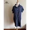 Short Sleeve Slim Fit Denim Dress Mid-Length Women's Dress Fashionable Street Style Casual Style