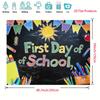 First Day of School 2D Backdrop, Blackboard Chalk Art Photography Background for School Party Decor