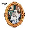 Seasonal Refrigerator Art Vintage Halloween Ghost Fridge Magnet, Retro Gold Frame Decoration Decorations with Strong Magnetic Adsorption for