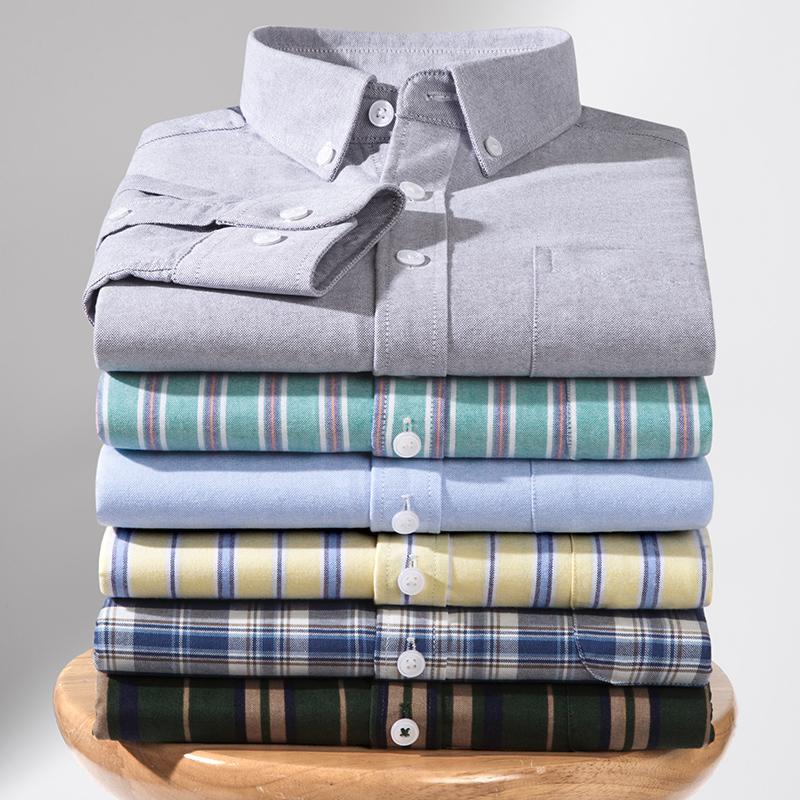 Neue Herrenhemden aus 100% reiner Baumwolle Langarm Businesshemden Männlich Slim Soziales Geschäft Bluse Unifarben Oxford Weißes Hemd 7XL 8XL