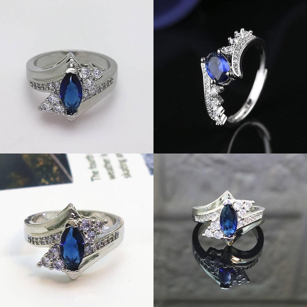 Stunning Blue Geometric Ring Crafted With Copper For Elegant Fashion Statement