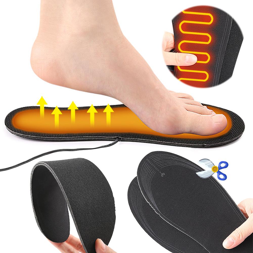 USB Heated Shoe Insoles Electric Heated Shoes Pad Washable Foot Warming Pad Rechargeable Foot Warmer for Winter Camping Fishing