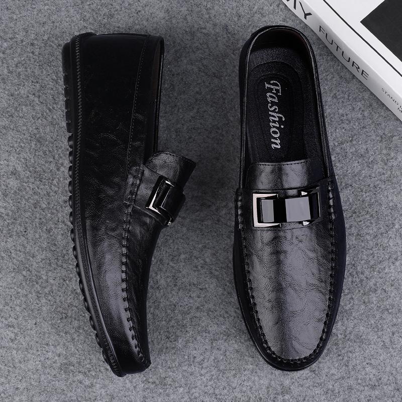 Genuine Leather Mens Loafers Mocasines Leisure Walk Casual Shoes for Men Slip on Formal Business Shoes Comfy Male Driving Flats