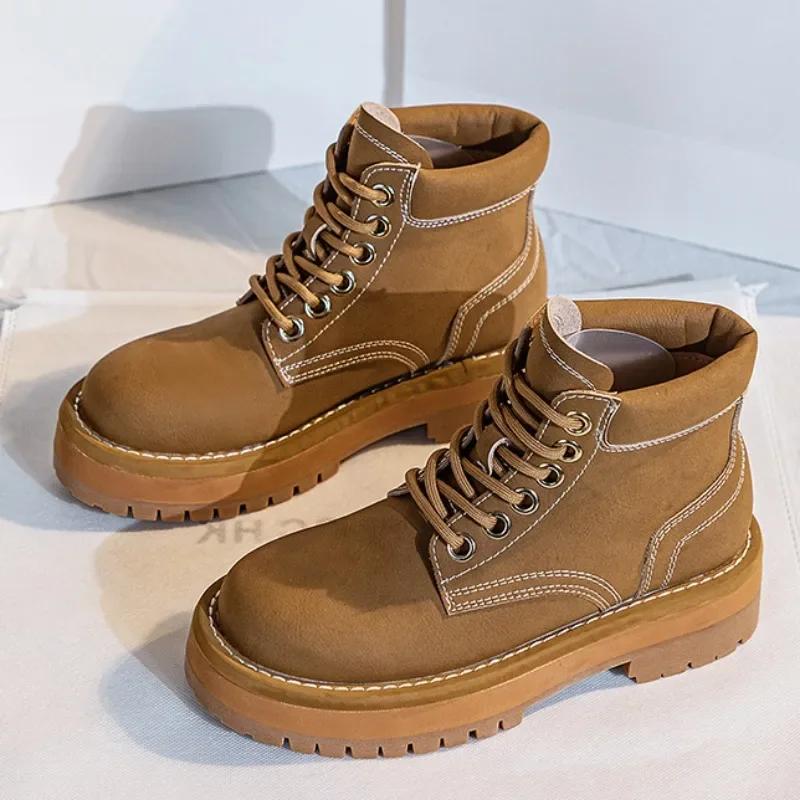 Fashion Luxury Cowhide Platform Increased Western Cowboy Boots Shoes for Women Designer Casual Wear-resistant Women's Ankle Boots