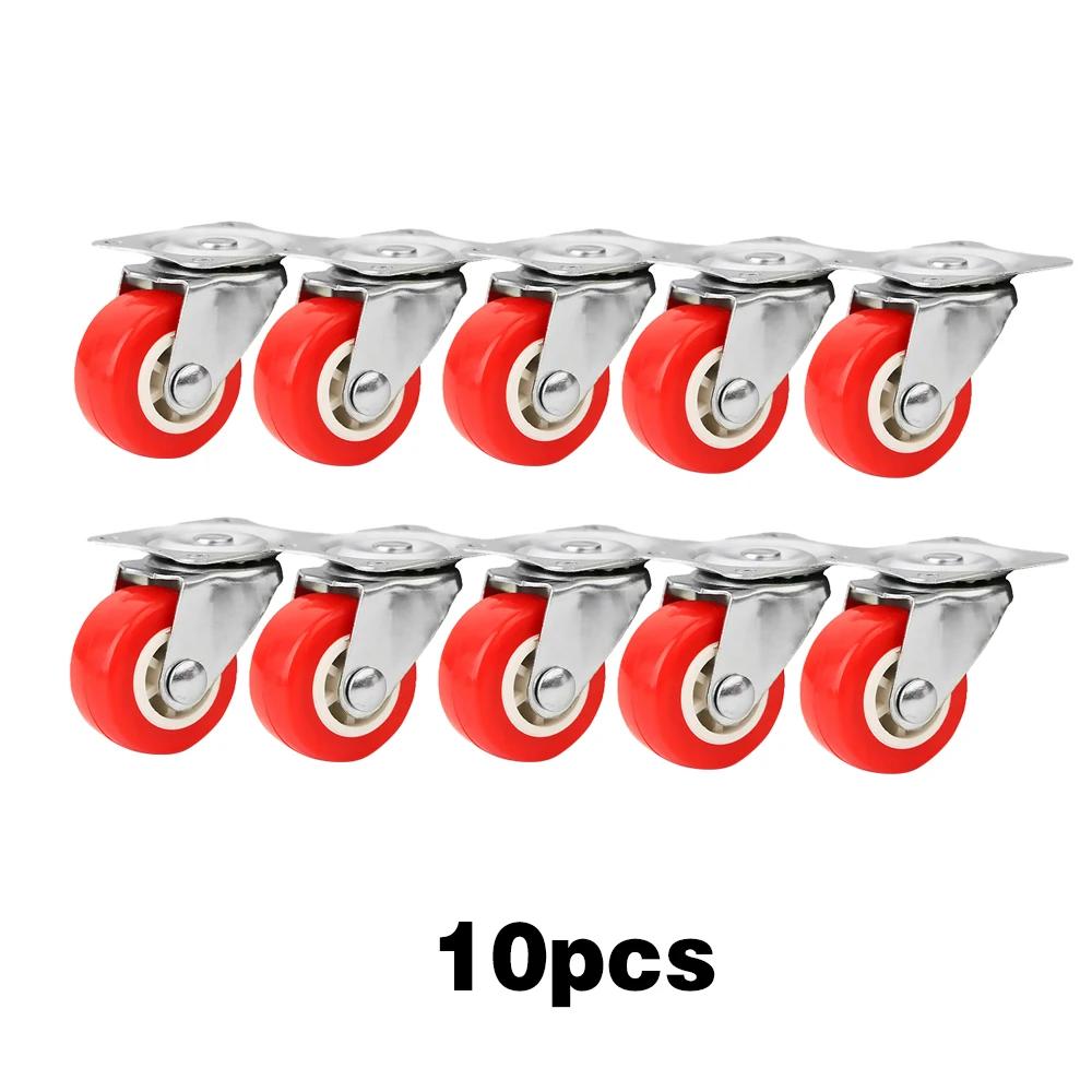 4/10PCS Furniture Caster 1.5" Soft Rubber Universal Wheel Swivel Caster Roller Wheel For Platform Trolley Accessory Furniture