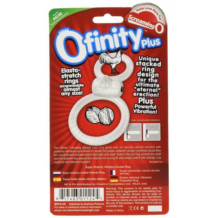 Anneau de pénis étanche - Screaming O - Rouge/Bleu - Caoutchouc - 3.75x1.0x6.75 pouces - Lavage à la main - Étanche