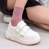 Little White Shoes Women's Spring New Versatile Lightweight Height Increase Velcro Casual Shoes Platform Sports Shoes