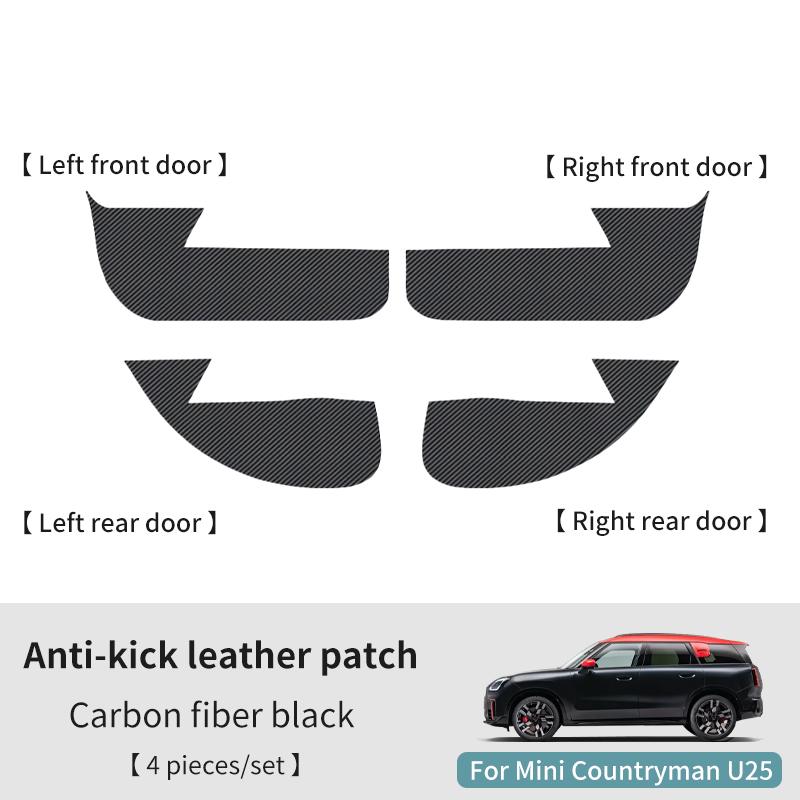 Car Door Anti-Kick Mat For Mini Cooper S F66 F67 2024 2025 Suede Leather Sticker Soil-Proof Children's Kick Pad Car Accessories