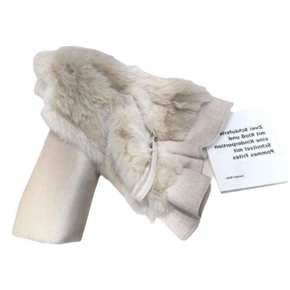 Europe, America, autumn and winter new artificial fur vest imitation fox hair splicing vest Mao Mao short coat women's clothing