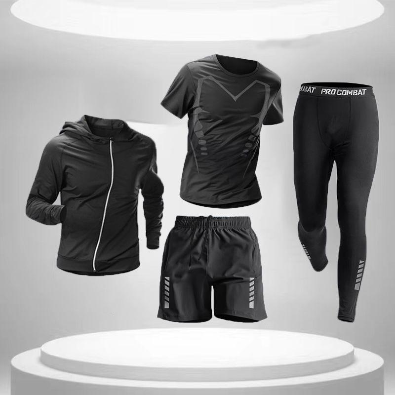 Dámská přiléhavá sada sportovního oblečení na fitness - Tvarující rychleschnoucí tréninkové spodní prádlo na jaro, podzim, zimu