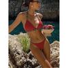 Bikini Sexy Nero con Stampa Leopardo Donna Doppia Spallina Push Up Perizoma Costume da Bagno Costume da Bagno per la Spiaggia