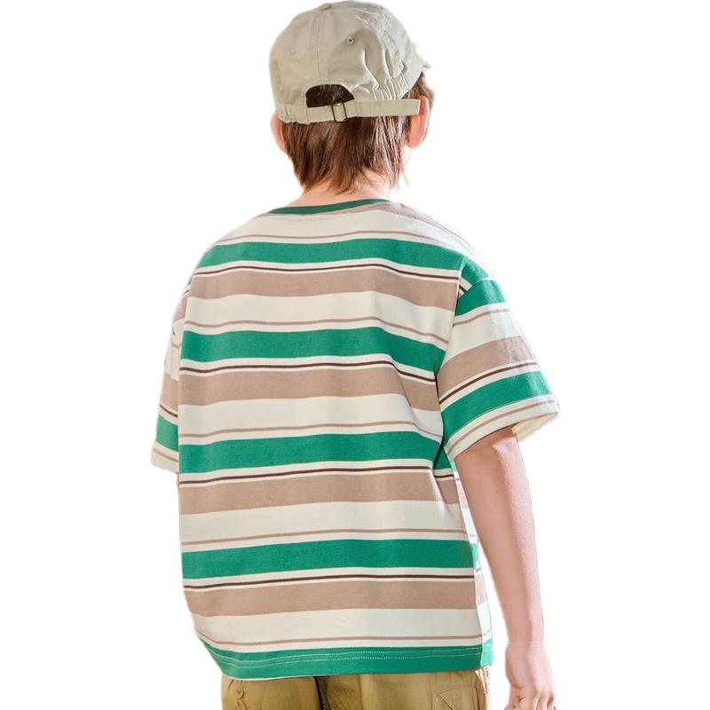ASK JUNIOR Boys Retro Stripe Short Sleeve T-Shirt 110