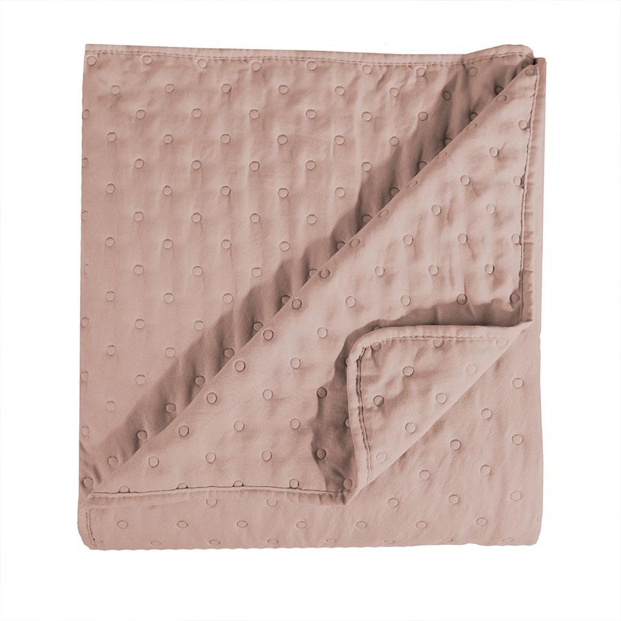NULES Dekorativt överkast - diskret rosa, präglad mönster - 200x220cm