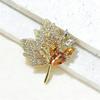 New Yellow Maple Leaves Full Crystal Rhinestone Brooch Pins Party Wedding Girl Friend Christmas Gifts