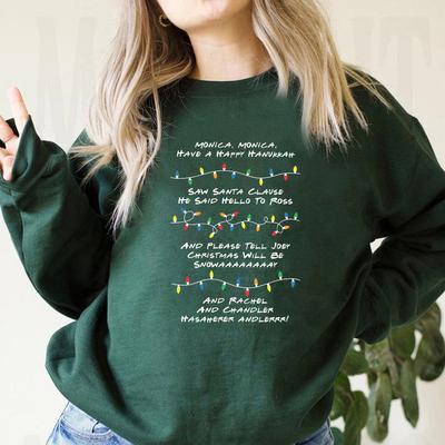 Monica Monica Vánoční mikina s kulatým výstřihem Tričko s písní Phoebe Veselý Vánoční svetr Unisex Mikiny s dlouhým rukávem