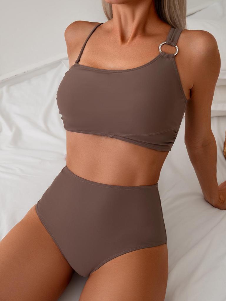 2024 Women's Solid Color Split Bikini - Stylish & Trendy Swimsuit