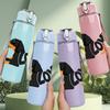 1PC Dachshund Dog Love Art 750ml Color Plastic Sports Water Bottle Leakproof Flip Straw Lid Suitable for Sports Office Home Use