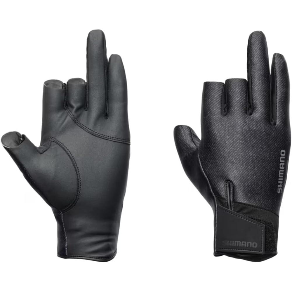 Shimano Titanium Alpha Gloves 3-Finger Cut Charcoal Tweed XL