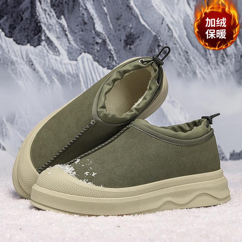 Winter velvet warm snow boots new bread shoes short tube non-slip wear-resistant thickened cotton shoes