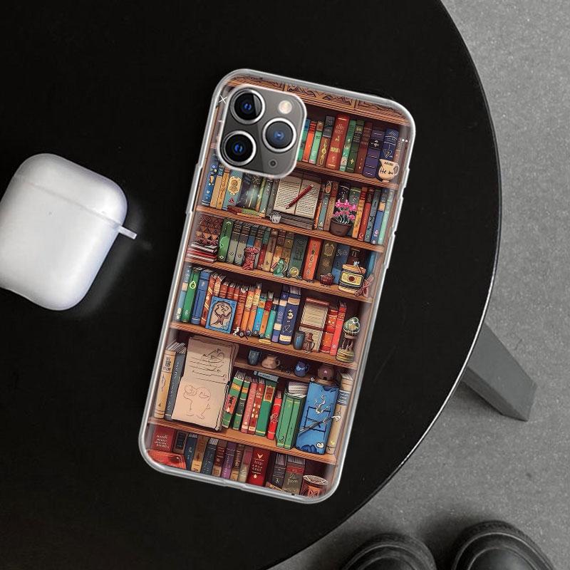 Read Books illustration Reading Phone Case Cover for iPhone 11 12 13 Mini 14 15 Plus 16 Pro Max 17 Air 7 8 + SE Art Customized F