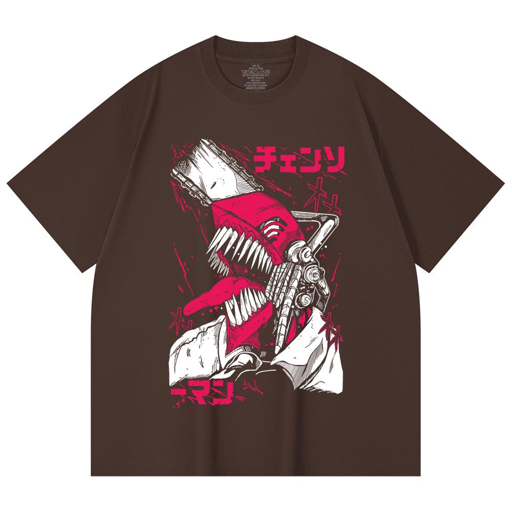 230 Gsm 100% Cotton Chainsaw Man V16 Denji Print Unisex Heavy Cotton T Shirt
