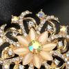 Brooch Retro Style Flower Plant Design Suit Lapel Pin with Faux Opal Inlaid Sweaters Collars Hats Bags Coats Scarves Badge Outfit Accessory
