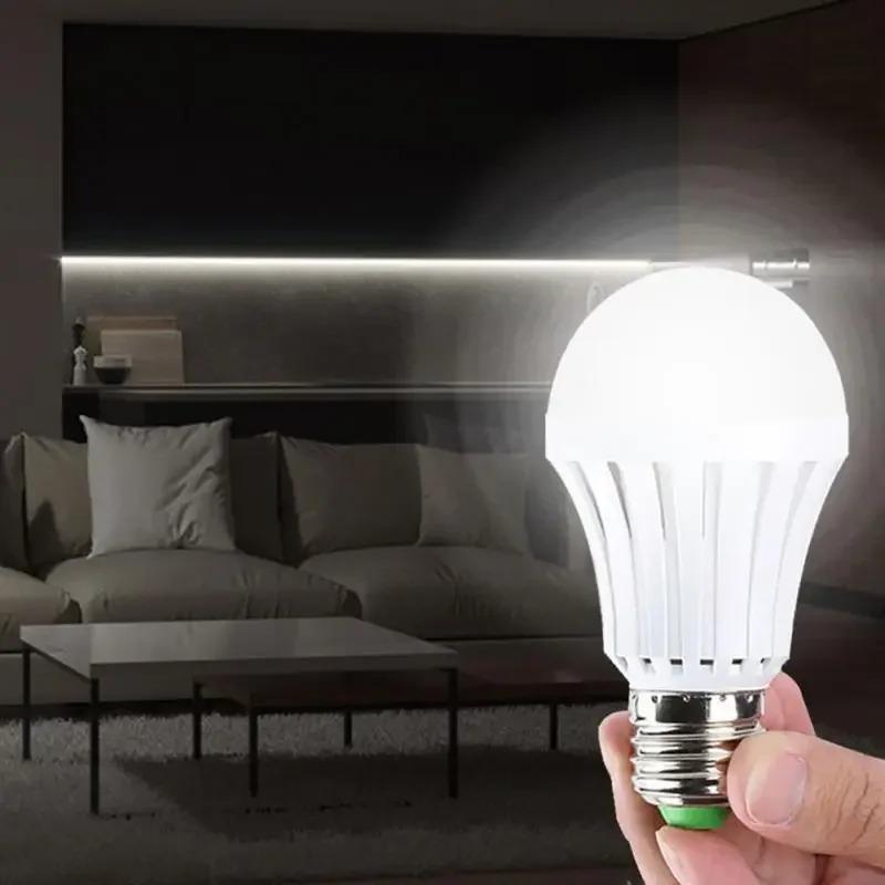 E27 Emergency LED Light Bulb 5W/7W/9W/12W/15W Rechargeable 1200mAh 6000K Battery 220V for Camping Tent Lamp Outdoor Lighting