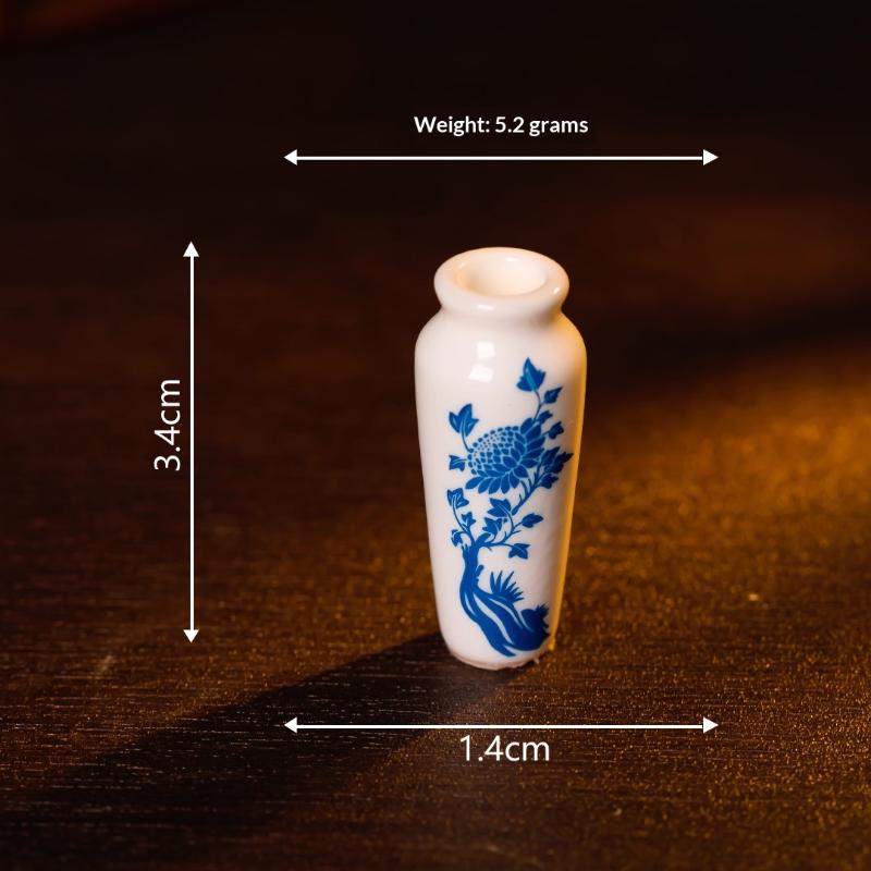 9Pcs Mini Antique Vase Resin Ornament Vintage Porcelain Style Vase Model Decor For Dollhouse Landscape Scene Desktop Diy Crafts