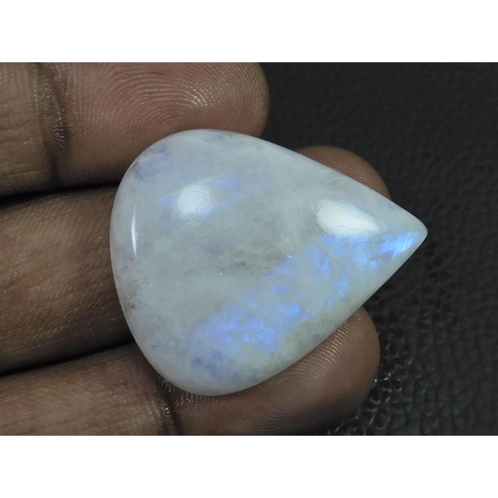 28X35X07 MM Natural Rainbow Moonstone Pear Cabochon Loose Gemstone 55 Cts. C-1610