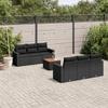 VidaXL Garden Lounge Set 7 Pcs with Cushions Black Wicker 3224011
