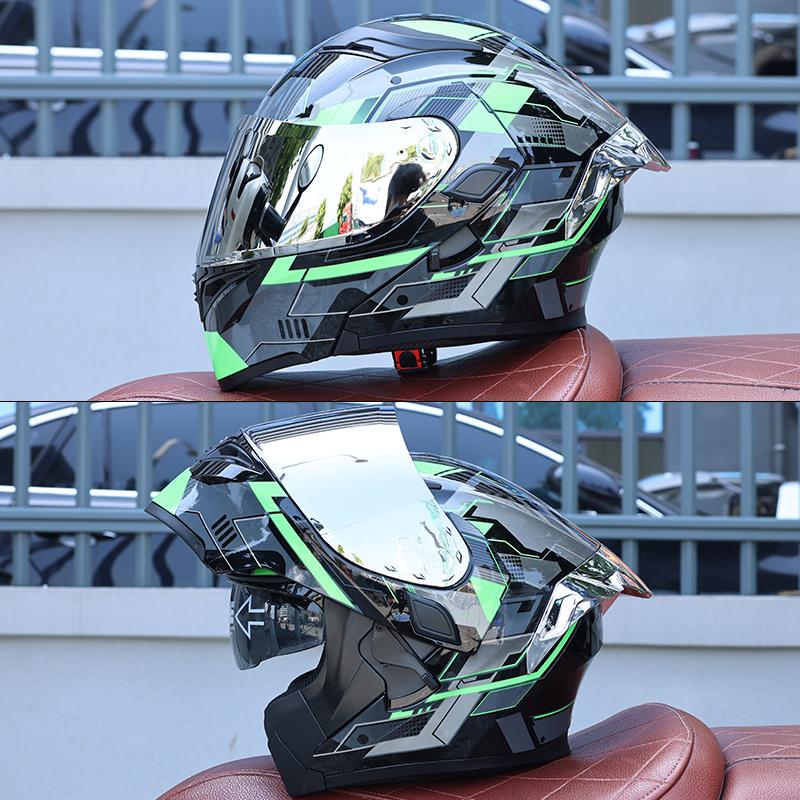 DOT Certified Modular Motorcycle Helmet Double Visor Design Men Women All Season High Strength ABS Comfortable Riding Helmet