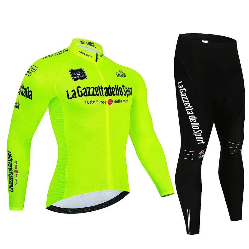 Unisex Long Sleeve Fleece-Lined Cycling Jersey Set Mountain Road Bikes Riding