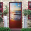 Carta da parati autoadesiva per porte in PVC Decorazione per la casa Design per la casa Adesivo per strada sulla spiaggia Porte Scenario Poster Murale Decalcomanie da muro