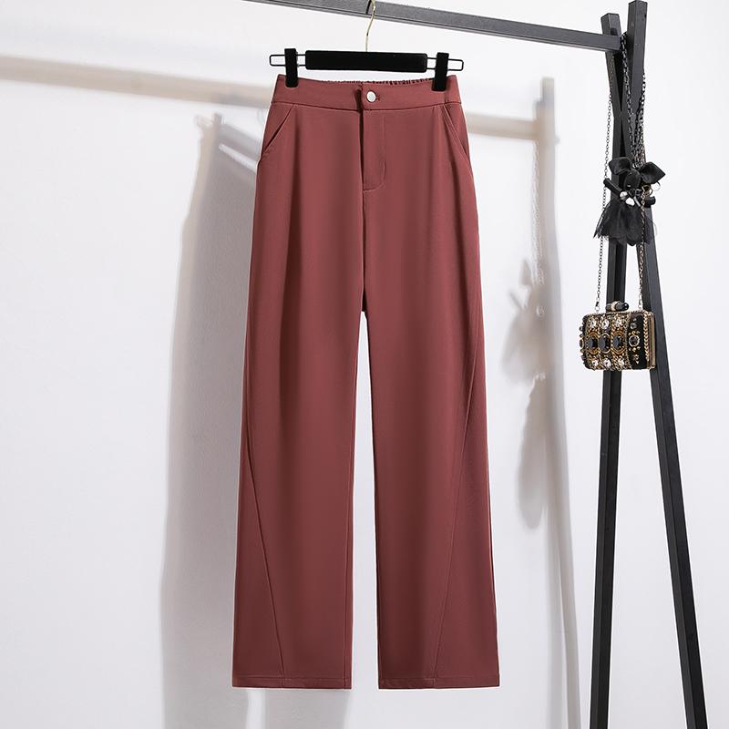 

Dimanaf 2025 Осень Брюки больших размеров Новая женская мода Свободные плиссированные однотонные брюки 4XL