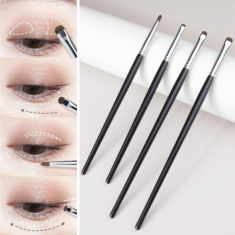 4/6Pcs Eye Detail Brushes Set Horse Hair Eyeshadow Brushes Undereye Smudge Brushes Soft Eyeliner Brush Perfect Eye Makeup Tools
