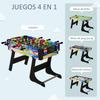 Multi-Game Table, 4-in-1 Folding Mini, Foosball, Hockey, Billiards, Ping-Pong, 86.5 x 43.5 x 64 cm