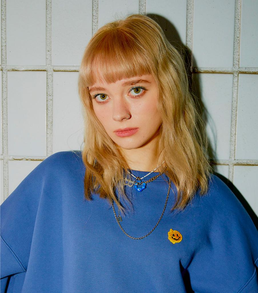 HAIYA Smile Patch Sweatshirt - London Blue