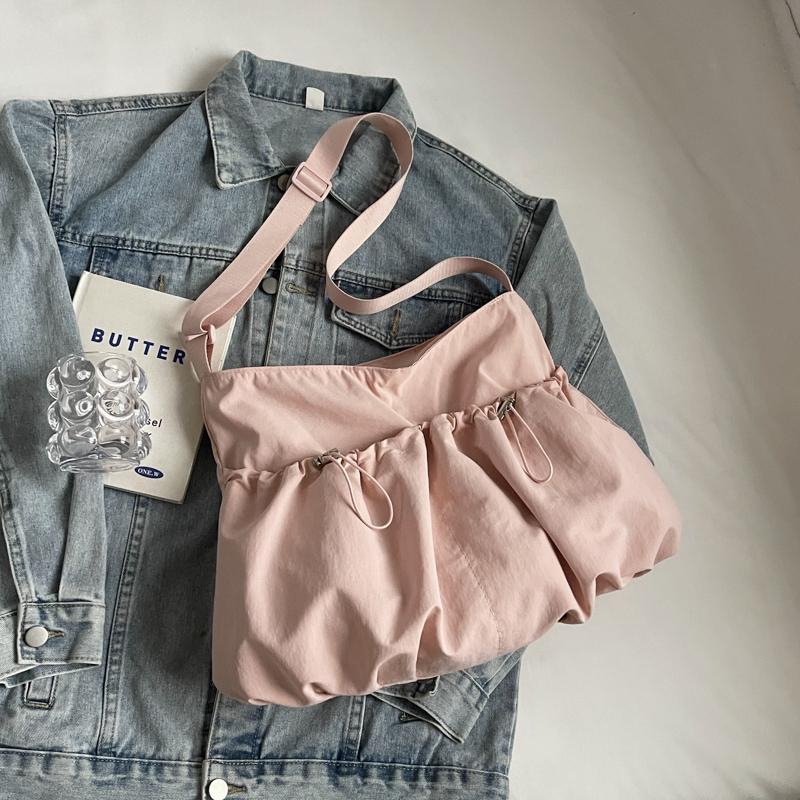 Τσάντα Ώμου με Κορδόνι Σύσφιξης Μονόχρωμη Γυναικεία Τσάντα Χιαστί Τσάντα Ταξιδιού