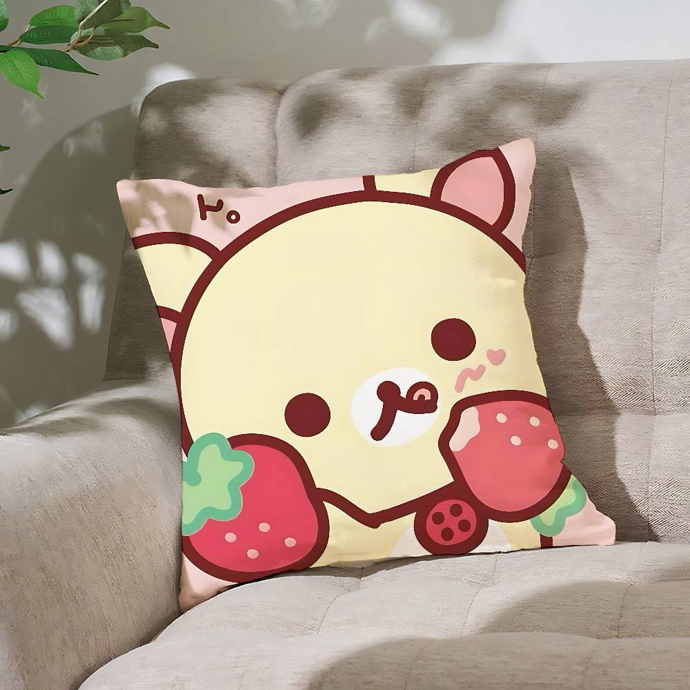 Cute LrilakkumaS Kawaii Pillow Case Cushion Cover Soft Cute Throw Pillow Case For Car Sofa Pillowcase Polyester With Zipper