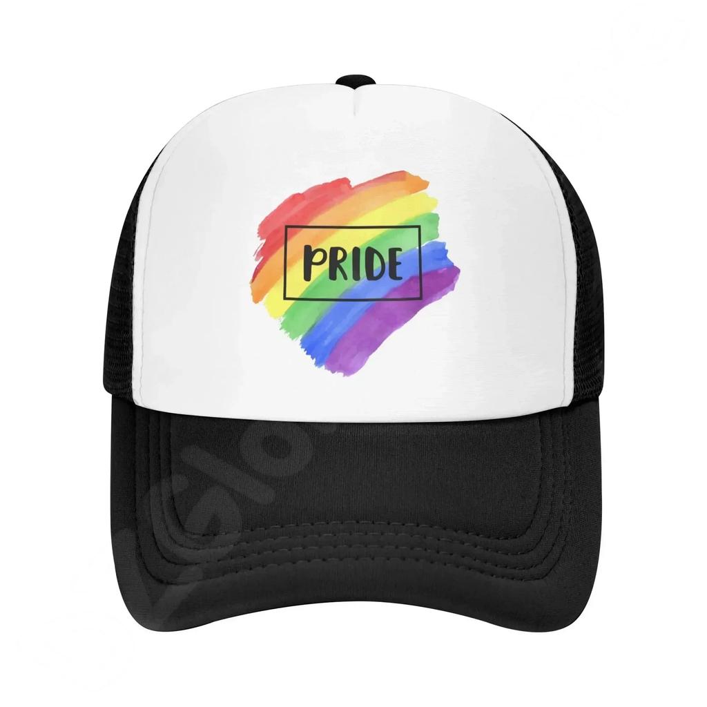 Regenbogen-LGBT-Pride-Baseballkappe für Damen, Vintage-Baumwolle, gewaschen, Distressed, verstellbare Papa-Mütze, lässige Trucker-Mütze für Erwachsene