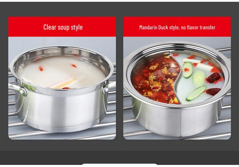 Stainless Steel Single-Serve Mini Hot Pot with Induction Compatibility and Extra Thick Design for One Person