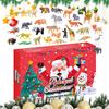 Christmas Countdown Calendar 24 Days Christmas Animal Countdown 32 Pieces Realistic Animal Figurines for Shelf Display Seasonal
