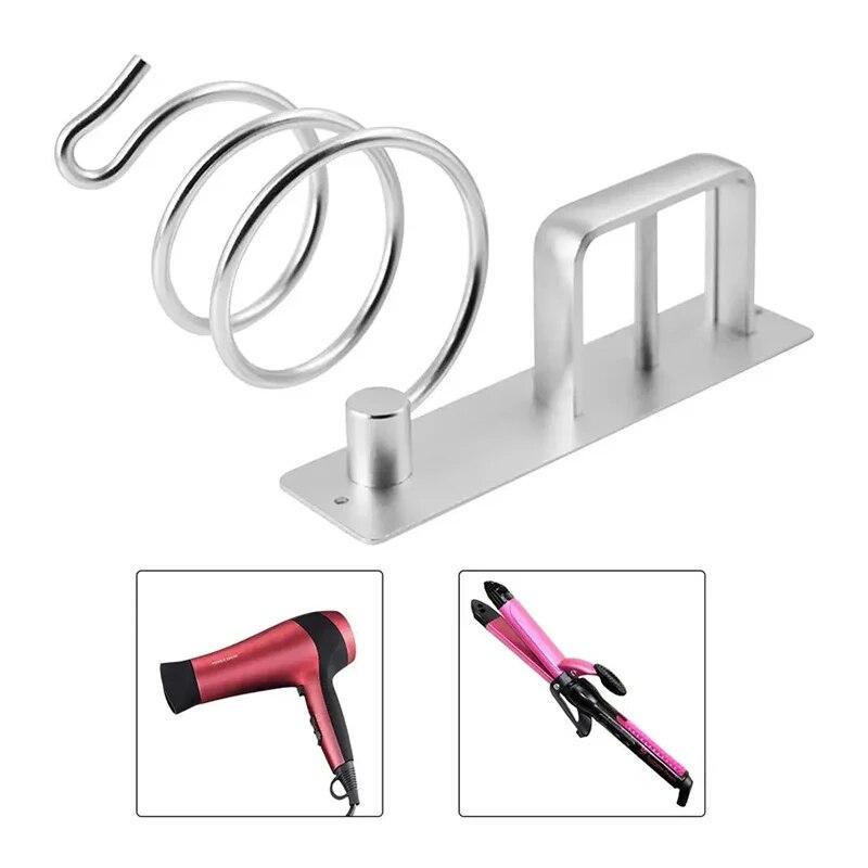 Hair-Dryer Bracket Bathroom Household Aluminum Bolt Inserting Type Storage Rack Hair Straightener Multi-Functional Storage-Rack