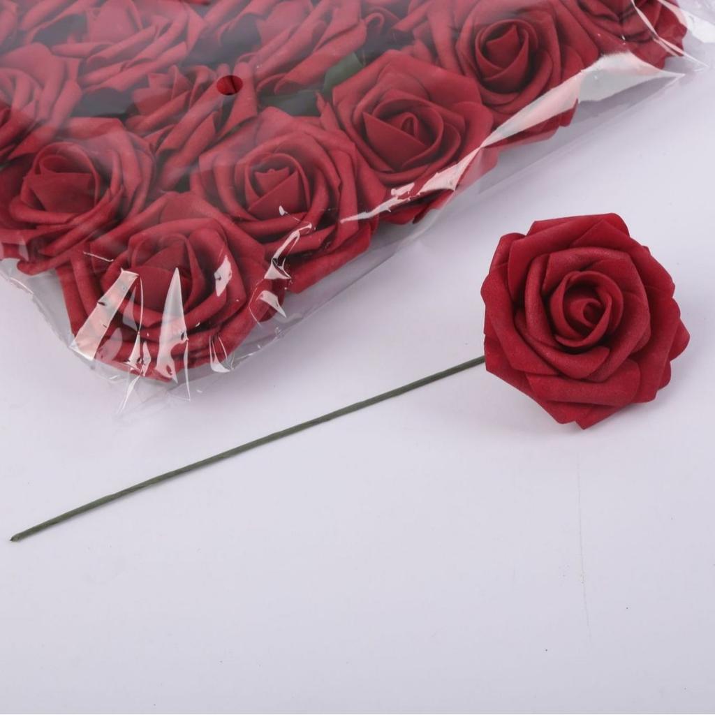 Gefärbte Pe-Schaumstoff-Blütenköpfe Hohe Imitation Farbverlauf Farbe Rose Valentinstag Bogen Handstrauß Material