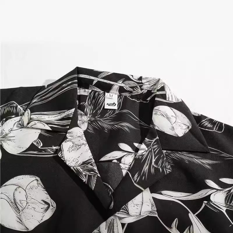 Unisex Avocado Green Hawaiian Print Short-Sleeve Shirt