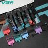 New VGR V-013 Electric Push Shear Metal Texture Hair Trimmer with Gradient Refinement Oil Head Clipper 6500RPM Smart Digital LED Display Hair Trimmer