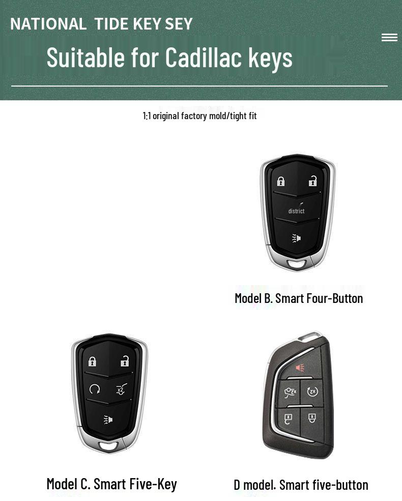 Suede Key Case for Cadillac XT4/XT5/XT6, CT4/CT6, XTS, ATSL Models