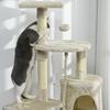 Cat Scratching Post with Box, Ball, Rope for Play and Relaxation, 40x40x116 cm, Beige