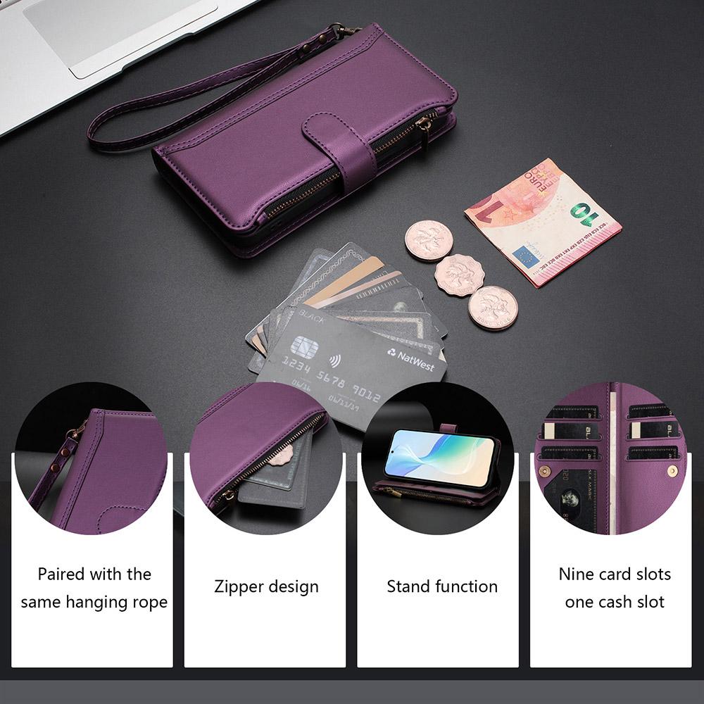 Protection Card Wallet Flip Phone Cover For Doogee Note 56X 56 58 59 N60 Pro N55 Plus Leather Case Wrist Strap Crossbody Shell